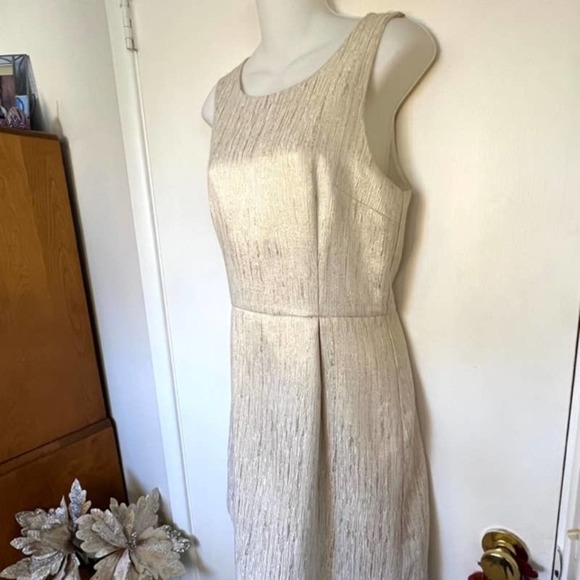 ANTHROPOLOGIE SANCTUARY GOLD SIMMERY DRESS KEYHOLE BACK SIZE SMALL - Picture 5 of 16